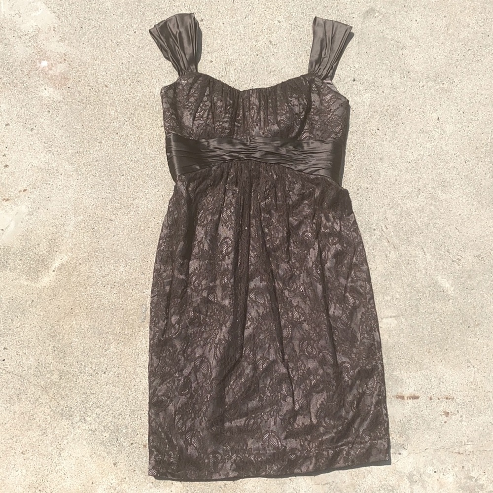 Marc Bouwer GLAMIT! Mink Cocktail Dress lace 6 vintage 2000s
